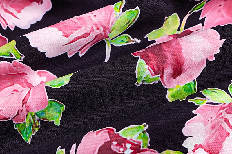 Women's Rose Printed Mini Dress Women's Rose Printed Mini Dress