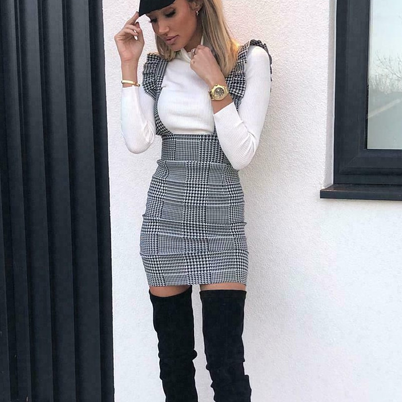 Women's Ruffled High Waist Dress Women's Ruffled High Waist Dress