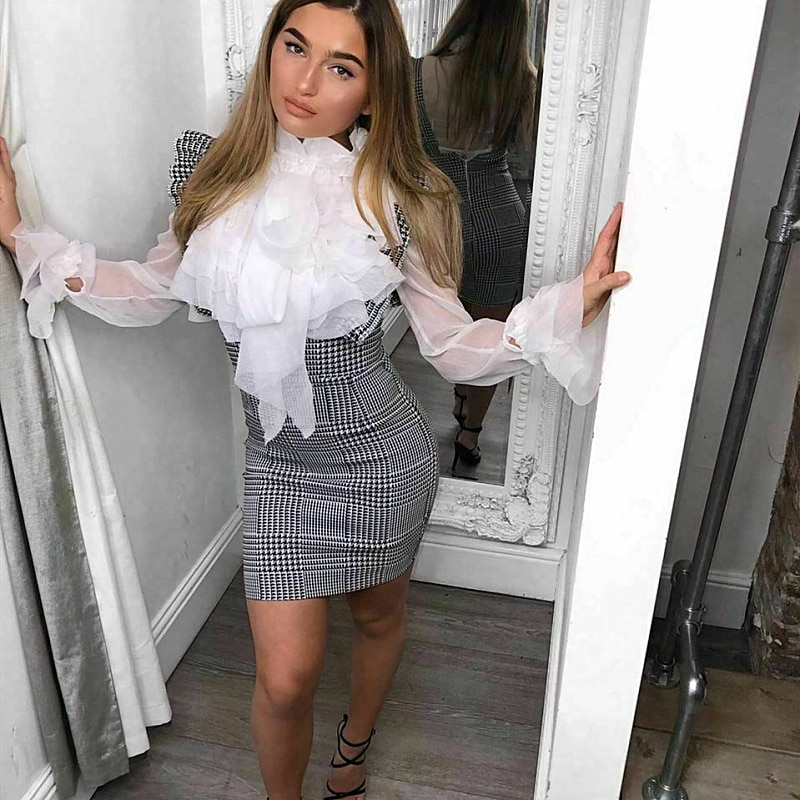 Women's Ruffled High Waist Dress Women's Ruffled High Waist Dress