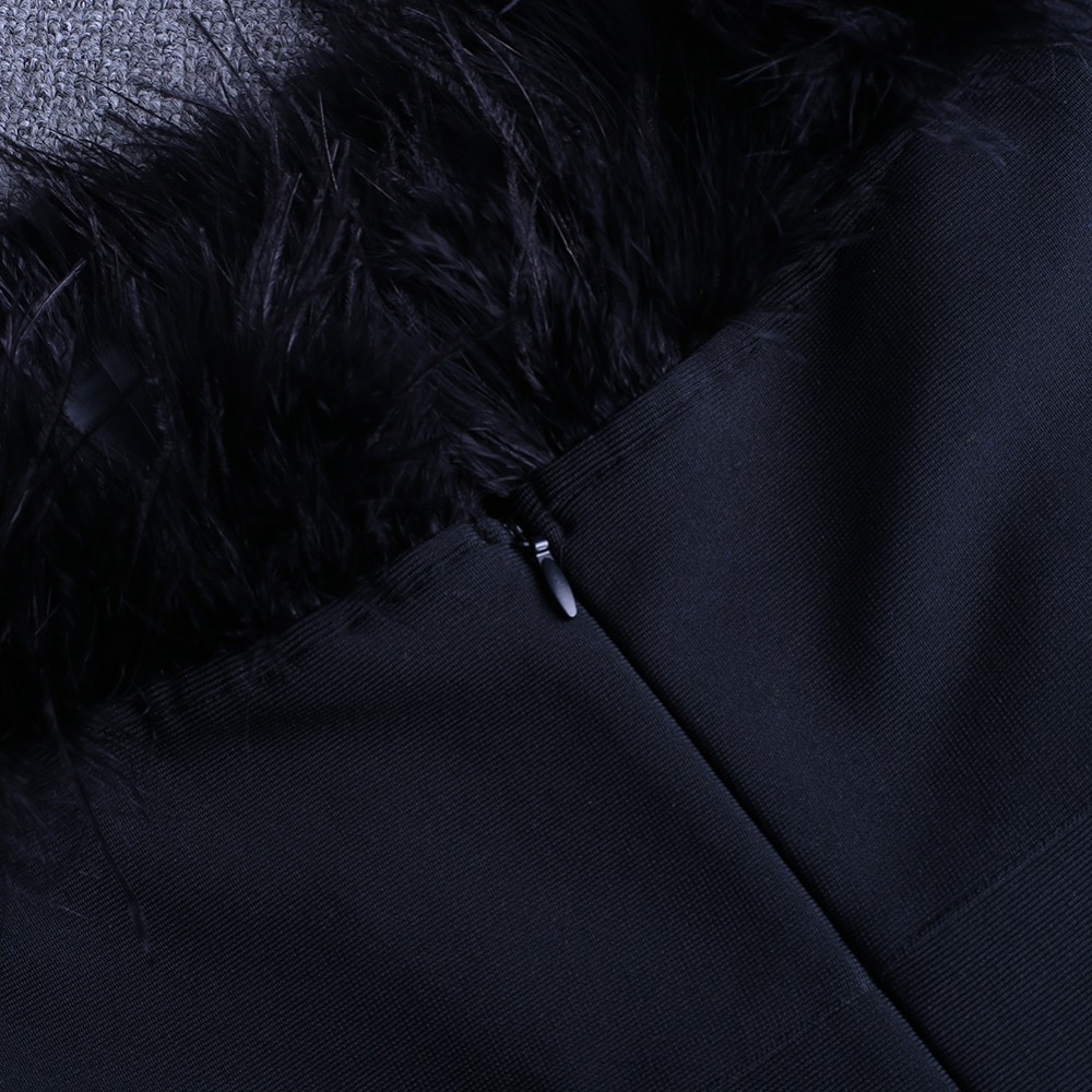 Women's Fur Trim Party Dress
