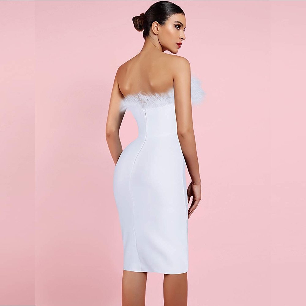 Women's Fur Trim Party Dress