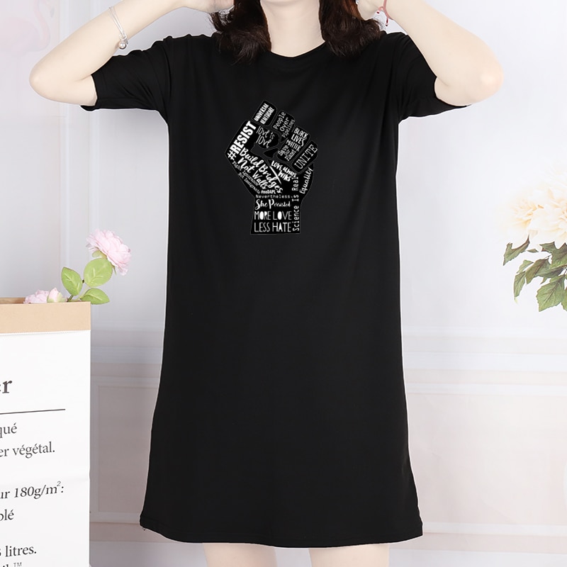 Women's Black Lives Matter Printed Loose Dress
